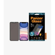 Заредете изображение във визуализатора на галерията – PanzerGlass E2E Super+ privacy tempered glass for iPhone XR / 11 - with black frame
