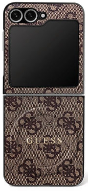 GUESS case for SAMSUNG Z Flip7 compatible with MagSafe GUHMZF7P4MSEGCW (Magnetic 4G PU W/ Classic) brown