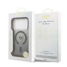 Заредете изображение във визуализатора на галерията – GUESS case for IPHONE 17 Pro compatible with MagSafe GUHMP17LHGTMLCGK (IML Gradient W/ Triangle Logo) black
