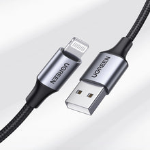 Заредете изображение във визуализатора на галерията – Ugreen US199 60157 USB-A / Lightning MFi cable 1.5m - black

