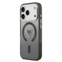 Заредете изображение във визуализатора на галерията – GUESS case for IPHONE 17 Pro compatible with MagSafe GUHMP17LHGTMLCGK (IML Gradient W/ Triangle Logo) black
