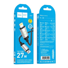 Заредете изображение във визуализатора на галерията – Cable USB C to Lightning Hoco PD 27W 1 m X117 black
