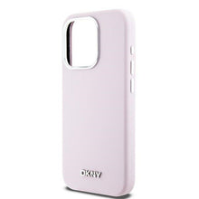 Заредете изображение във визуализатора на галерията – DKNY case for IPHONE 14 Pro compatible with MagSafe DKHMP14LSMCHLP (DKNY HC MagSafe Silicone W/Horizontal Metal Logo) pink
