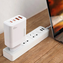 Заредете изображение във визуализатора на галерията – Dudao A65EU GaN network charger 2xUSB-A / 2xUSB-C PD 65W - white
