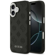 Заредете изображение във визуализатора на галерията – GUESS case for IPHONE 17 compatible with MagSafe GUHMP17XPSPOSSSK (PU W/ Peony Hot Stamp Script) black
