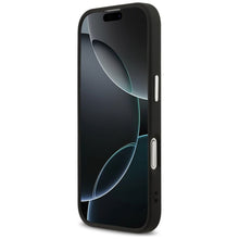 Заредете изображение във визуализатора на галерията – GUESS case for IPHONE 17 compatible with MagSafe GUHMP17XPSPOSSSK (PU W/ Peony Hot Stamp Script) black
