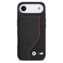 Заредете изображение във визуализатора на галерията – BMW case for IPHONE 17 Air compatible with MagSafe BMHMP17M25PCCSCKR (PU Carbon Line &amp; Logo) red
