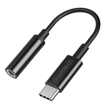 Заредете изображение във визуализатора на галерията – Choetech AUX003 USB-C / DC 3.5mm audio adapter - black
