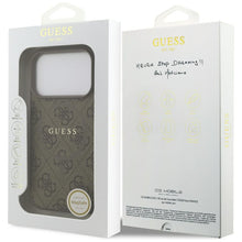 Заредете изображение във визуализатора на галерията – GUESS case for IPHONE 17 Pro compatible with MagSafe GUHMP17LG4GFRW (PU 4G Ring Classic Logo) brown
