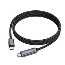 Заредете изображение във визуализатора на галерията – HOCO cable Type C to Type C with display 3A 60W X112 1 m black
