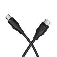 Заредете изображение във визуализатора на галерията – Silicone Cable USB C to USB C Hoco 3A 60W 1 m X124 black
