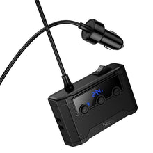 Заредете изображение във визуализатора на галерията – Car charger Hoco 2xUSB A + 2xUSB C+3x cigarette lighter ports PD QC3.0 240W Z64 black
