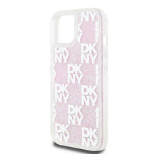 Заредете изображение във визуализатора на галерията – DKNY case for IPHONE 15 DKHCP15SLCPEPP (DKNY HC Liquid Glitters W/Checkered Pattern) pink

