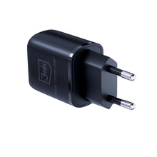 Заредете изображение във визуализатора на галерията – 3mk Hyper Charger 20W USB-C USB-A wall charger - black
