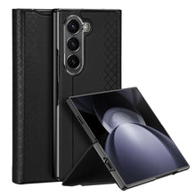 Заредете изображение във визуализатора на галерията – Dux Ducis Brill leather case for Samsung Galaxy Z Fold 6 with flap and card slot - black
