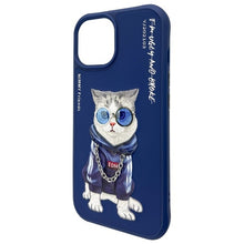 Заредете изображение във визуализатора на галерията – NIMMY case GLASSES COOL CAT for IPHONE 15 blue
