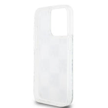 Заредете изображение във визуализатора на галерията – DKNY case for IPHONE 15 Pro DKHCP15LLCPEPT (DKNY HC Liquid Glitters W/Checkered Pattern) white
