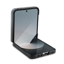 Заредете изображение във визуализатора на галерията – DKNY case for SAMSUNG Z Flip 6 DKHCZF6PCPTSSK (HC PU Chequered Pattern W/ Printed Stripes) black
