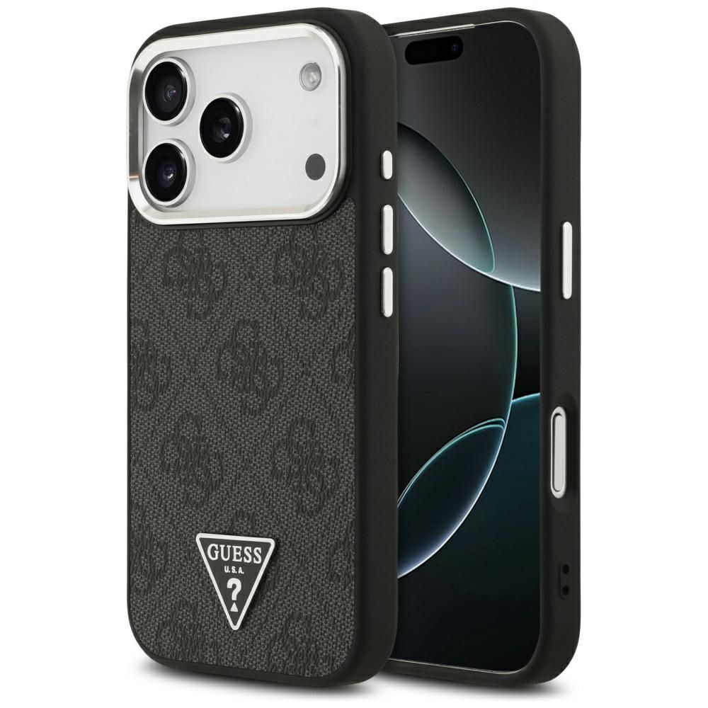 GUESS case for IPHONE 17 Pro compatible with MagSafe GUHMP17LP4TSRCMK (PU 4G W/Triangle Logo SL) black