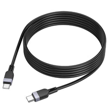 Заредете изображение във визуализатора на галерията – Silicone Cable USB C to USB C Hoco 3A 60W 3 m X109 black
