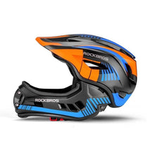 Заредете изображение във визуализатора на галерията – Children's bicycle helmet with detachable visor Rockbros TT-32SOBL-S size S - black and orange
