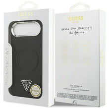 Заредете изображение във визуализатора на галерията – GUESS case for IPHONE 17 Air compatible with MagSafe GUHMP17MPSDTSCMK (PU W/ Triangle Logo) black
