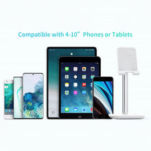 Заредете изображение във визуализатора на галерията – Choetech H035 aluminum stand for a phone or tablet with adjustment - white and silver
