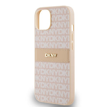 Заредете изображение във визуализатора на галерията – Original Case DKNY hardcase Leather Mono Stripe &amp; Metal Logo DKHCP14SPRTHSLP for Iphone 14/15/13 pink

