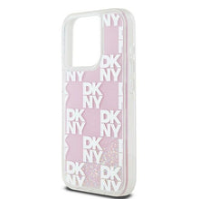 Заредете изображение във визуализатора на галерията – DKNY case for IPHONE 15 Pro DKHCP15LLCPEPP (DKNY HC Liquid Glitters W/Checkered Pattern) pink
