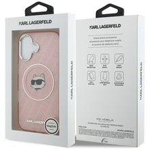 Заредете изображение във визуализатора на галерията – KARL LAGERFELD case for IPHONE 17 compatible with MagSafe KLHMP17SHMKBCHOP (IML Choupette Head Logo) pink
