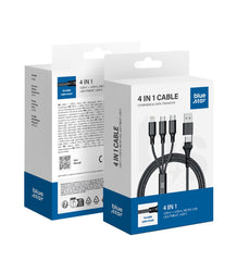 BLUE STAR кабел 4в1 Type C / USB A към Micro USB / Lightning / Type C 2,4A 12W Cafule C172 1,2 м черен