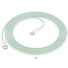 Заредете изображение във визуализатора на галерията – HOCO кабел Type C към Type C PD QC3.0 3A 60W X104 1 м зелен
