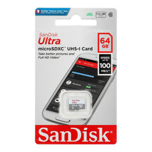 Заредете изображение във визуализатора на галерията – SANDISK карта памет ULTRA micro SDXC 64GB 100MB/s клас 10
