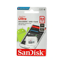 Заредете изображение във визуализатора на галерията – SANDISK карта памет ULTRA micro SDXC 64GB 100MB/s клас 10
