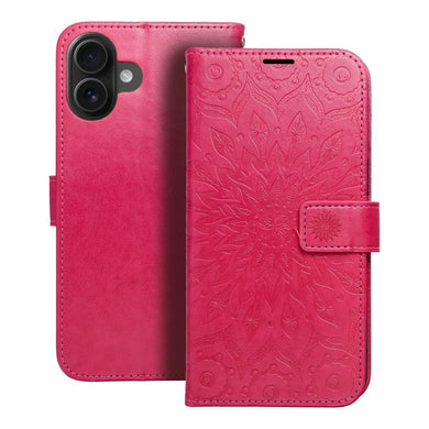 Калъф тип книга MEZZO за IPHONE 16 Plus mandala магента