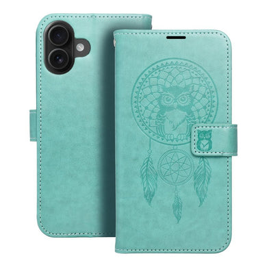 Калъф тип книга MEZZO за IPHONE 16 Plus dreamcatcher зелен