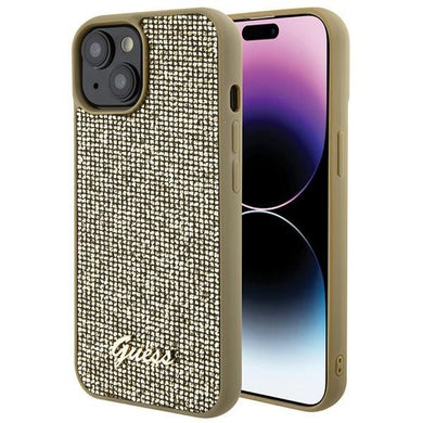 Оригинален гръб GUESS за IPHONE 13 / 14 / 15 GUHCP15SPMSDGSD (Disco Metal Script) златист