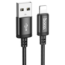 Заредете изображение във визуализатора на галерията – HOCO кабел USB A към Lightning 2,4A X91 3 м черен
