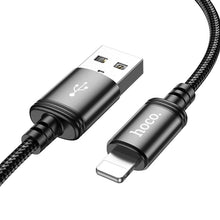 Заредете изображение във визуализатора на галерията – HOCO кабел USB A към Lightning 2,4A X91 3 м черен
