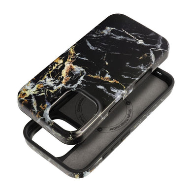 Гръб FORCELL F-PROTECT Mirage  съвместим с MagSafe за IPHONE 16 черен marble