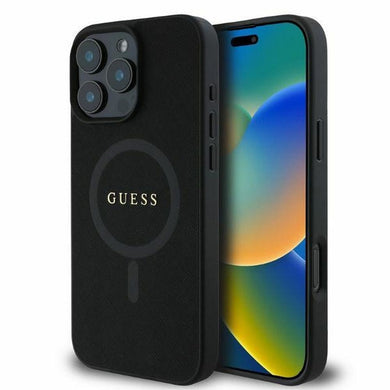 Оригинален гръб GUESS за IPHONE 16 Pro compatible with MagSafe GUHMP16LPSAHMCK (PU Saffiano Classic Logo) черен