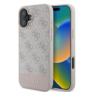 Оригинален гръб GUESS за IPHONE 16 Plus GUHCP16MG4GLPI (4G PU Bottom Stripe) розов