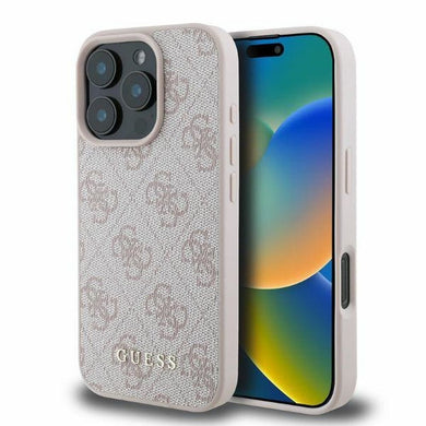 Оригинален гръб GUESS за IPHONE 16 Pro GUHCP16LG4GFPI (PU 4G Classic) розов