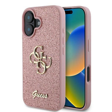 Оригинален гръб GUESS за IPHONE 16 Plus GUHCP16MHG4SGP (Fixed Glitter Big 4G) розов