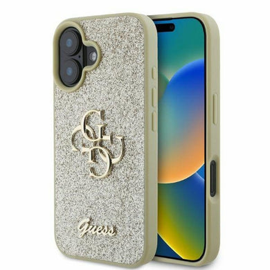 Оригинален гръб GUESS за IPHONE 16 GUHCP16SHG4SGD (Fixed Glitter Big 4G) златист