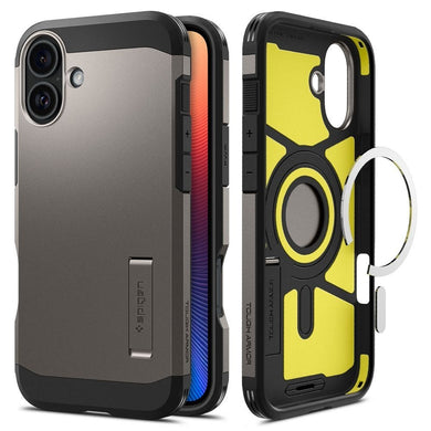 Оригинален гръб SPIGEN TOUGH ARMOR MAG compatible with MagSafe for IPHONE 16 gunmetal