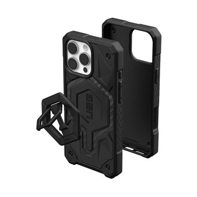 Оригинален гръб ( UAG ) Urban Armor Gear Monarch Pro MagSafe Bundle and Magnetic Ring Stand for IPHONE 16 Pro Max compatible with MagSafe carbon fiber / черен