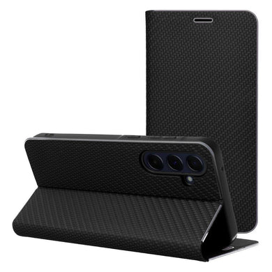 Калъф тип книга LUNA Carbon Xiaomi Redmi 14C черен