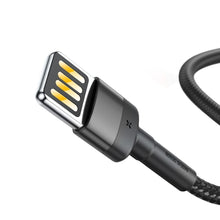 Заредете изображение във визуализатора на галерията – BASEUS кабел USB A към Lightning 2.4A Cafule CALKLF-BV3 1 м син златен
