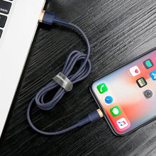 Заредете изображение във визуализатора на галерията – BASEUS кабел USB за iPhone Lightning 8-пинов 1.5A CALKLF-CV3 2м Златен-Син
